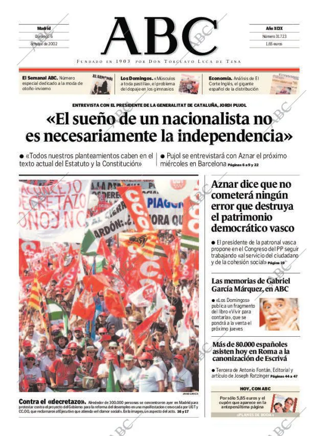 ABC MADRID 06-10-2002 página 1
