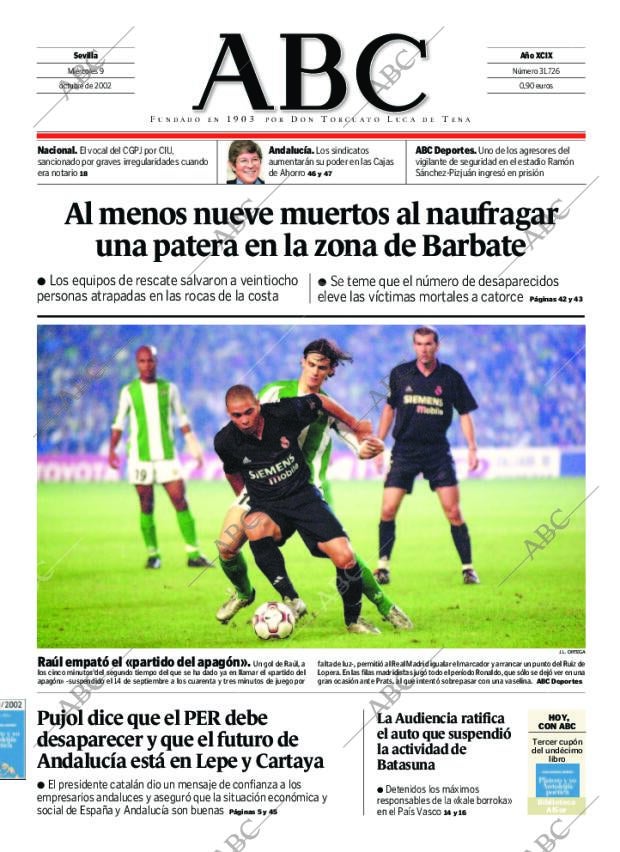 ABC SEVILLA 09-10-2002 página 1