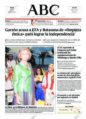 ABC MADRID 17-10-2002 página 1
