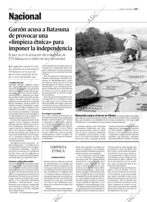 ABC MADRID 17-10-2002 página 12