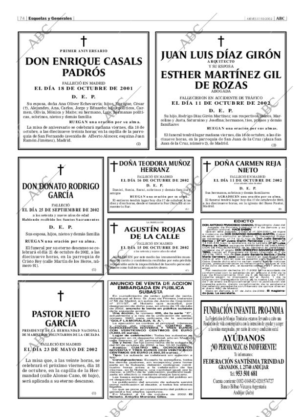ABC MADRID 17-10-2002 página 74