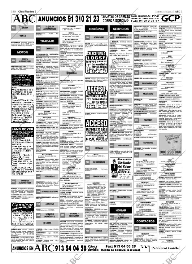 ABC MADRID 17-10-2002 página 80
