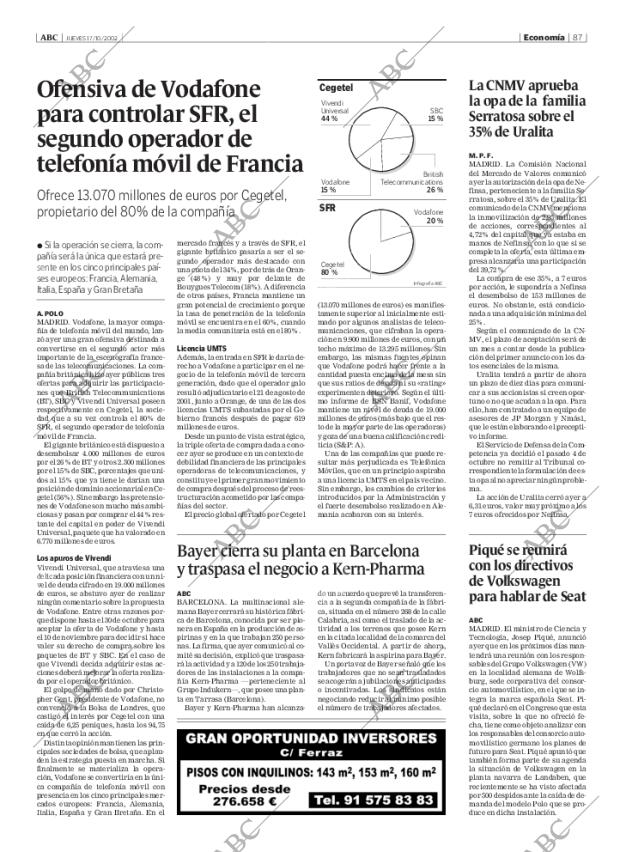 ABC MADRID 17-10-2002 página 87