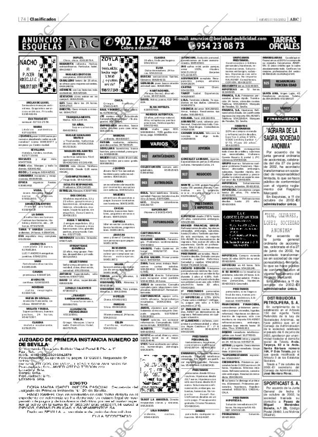 ABC SEVILLA 17-10-2002 página 74