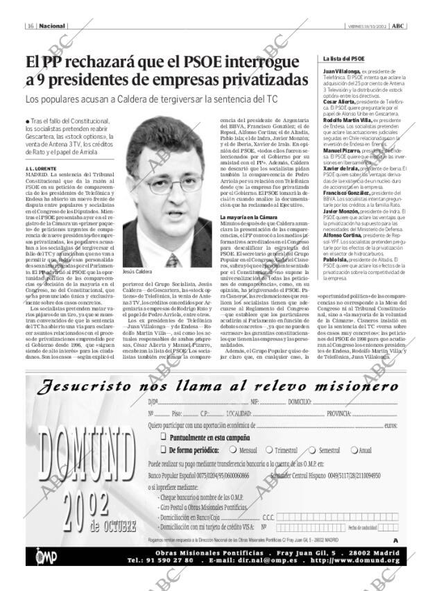 ABC MADRID 18-10-2002 página 16