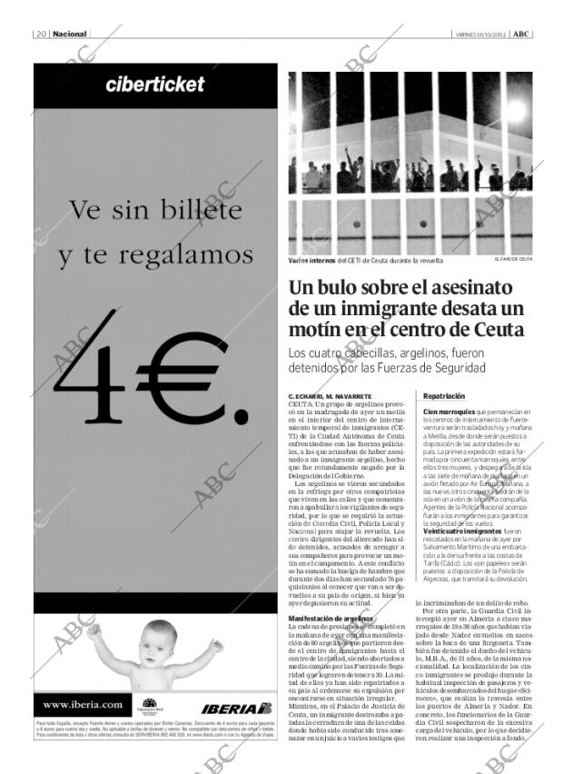 ABC MADRID 18-10-2002 página 20