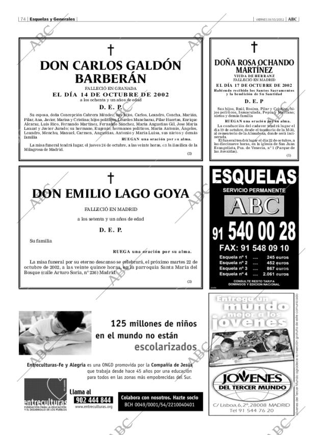 ABC MADRID 18-10-2002 página 74