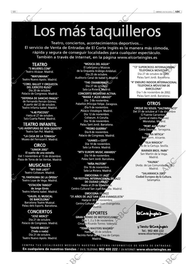 ABC MADRID 18-10-2002 página 98
