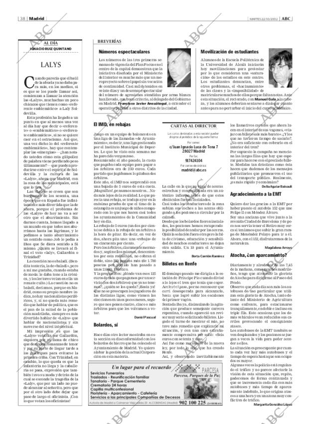 ABC MADRID 22-10-2002 página 38