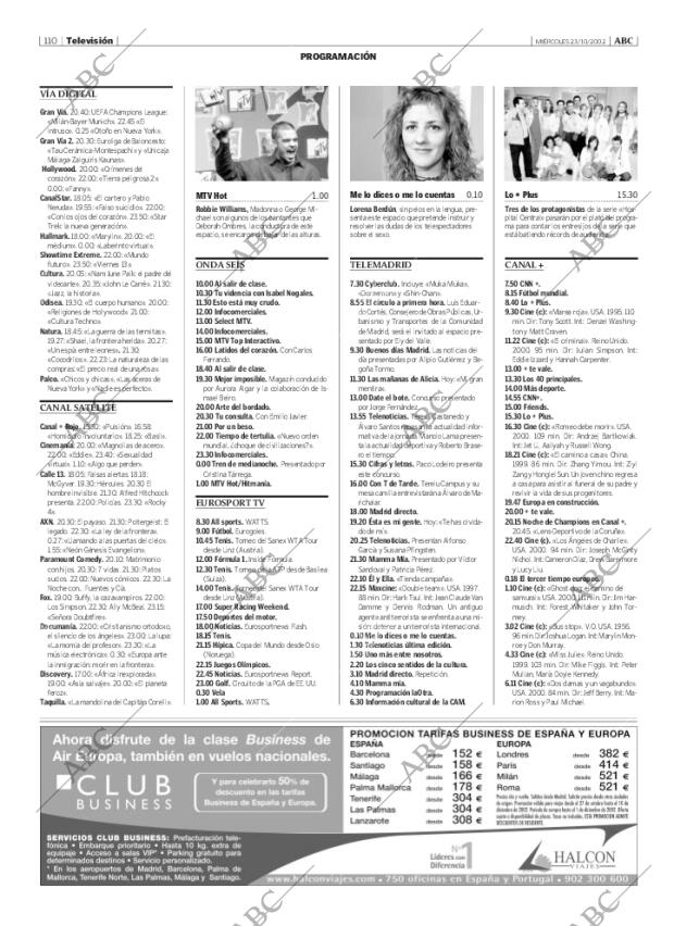 ABC MADRID 23-10-2002 página 110
