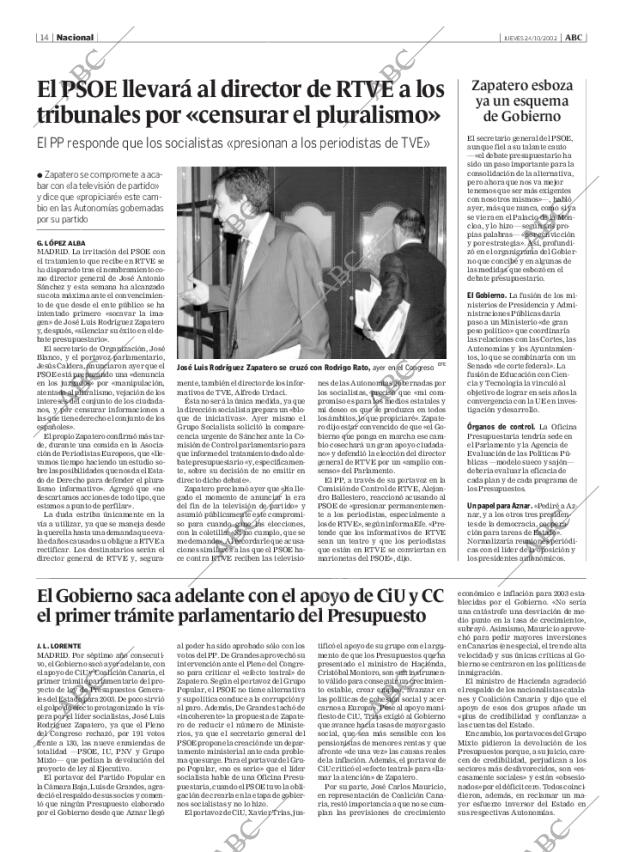 ABC MADRID 24-10-2002 página 14
