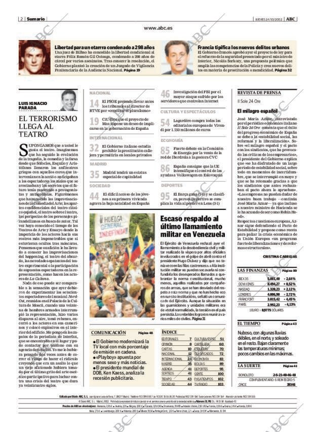 ABC MADRID 24-10-2002 página 2