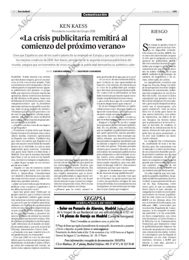 ABC MADRID 24-10-2002 página 50