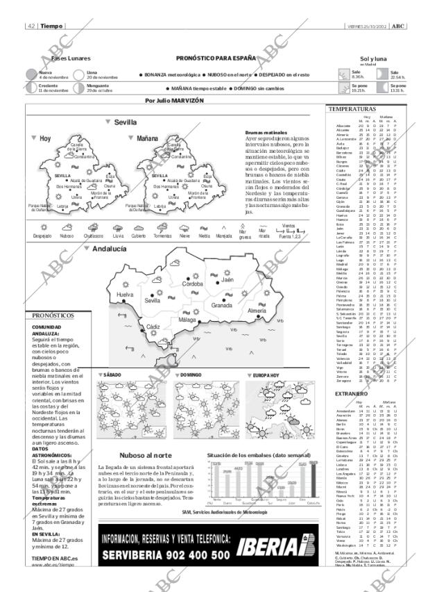 Periodico Abc Sevilla 25 10 2002 Portada Archivo Abc