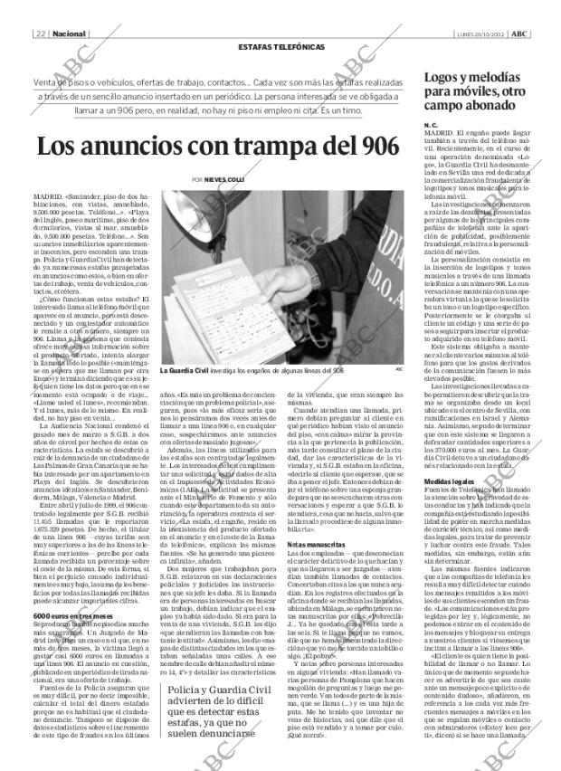 ABC MADRID 28-10-2002 página 22