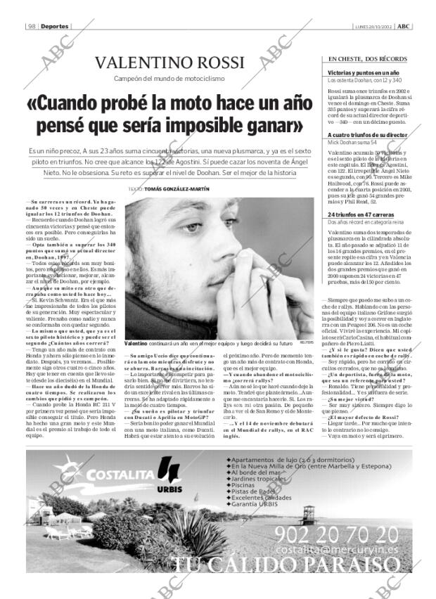 ABC MADRID 28-10-2002 página 98