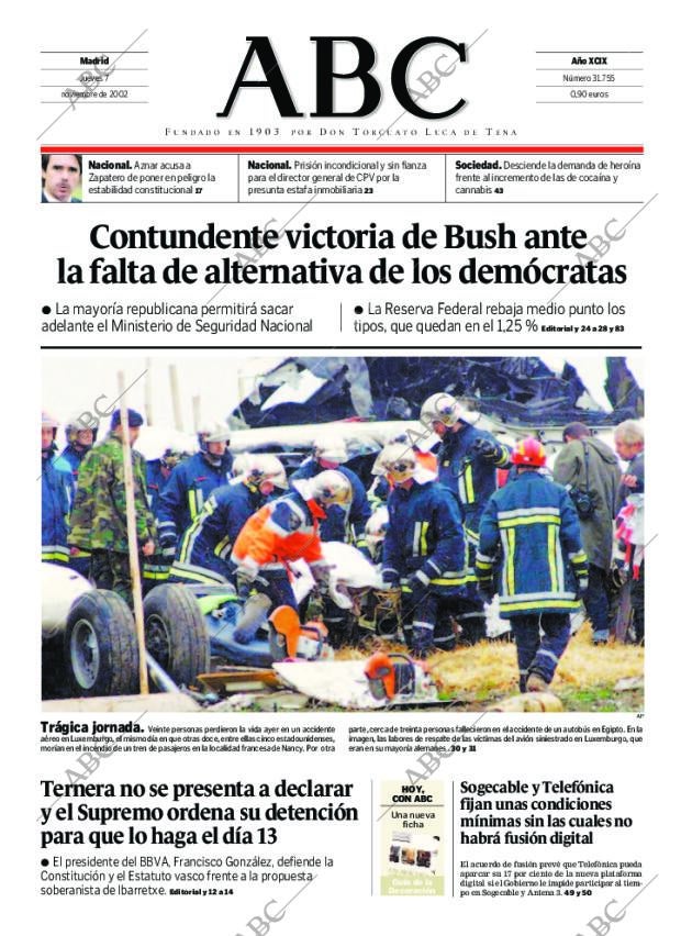 ABC MADRID 07-11-2002 página 1