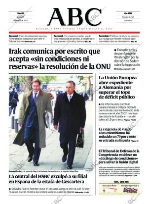 ABC MADRID 14-11-2002 página 1