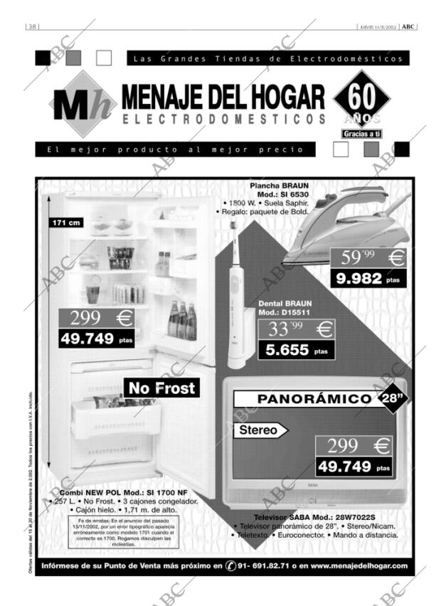 ABC MADRID 14-11-2002 página 38