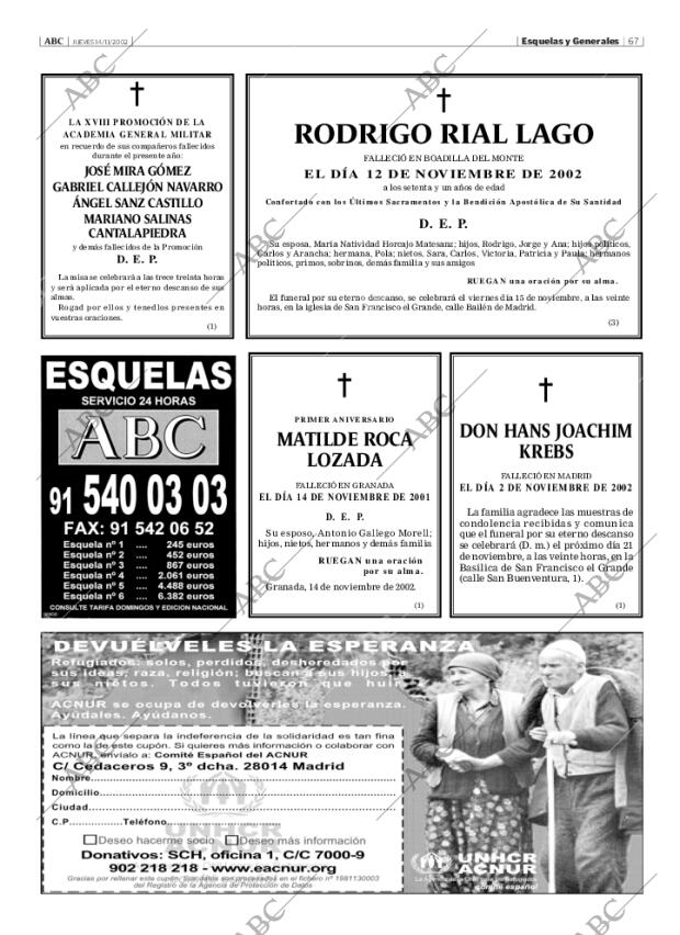 ABC MADRID 14-11-2002 página 67