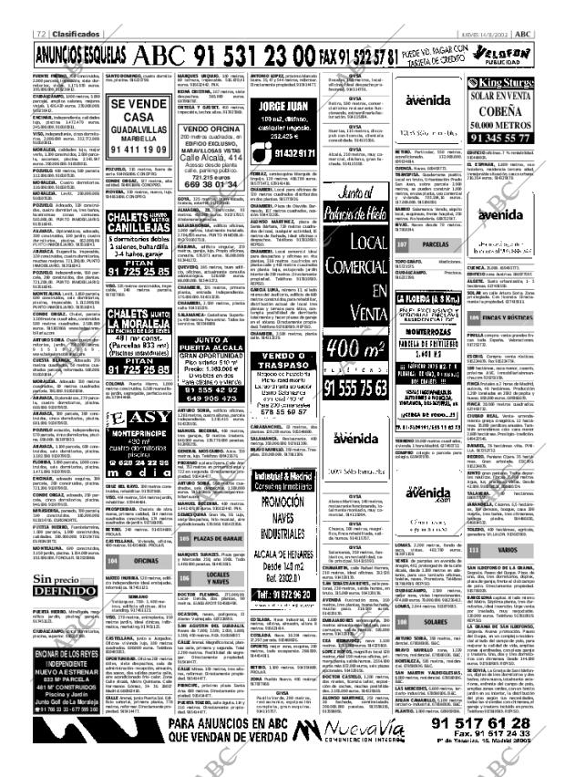 ABC MADRID 14-11-2002 página 72