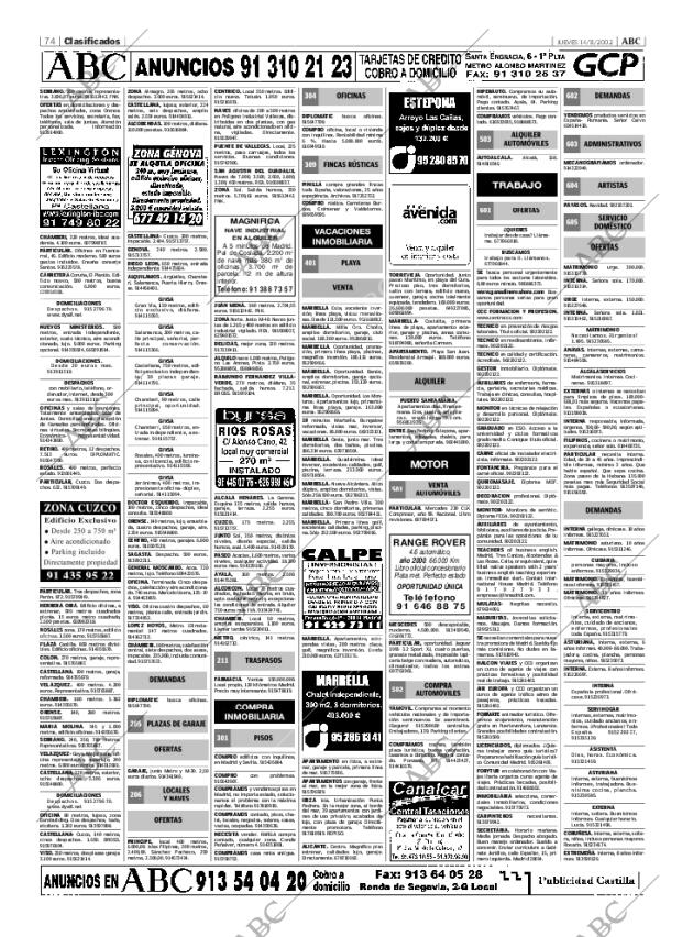 ABC MADRID 14-11-2002 página 74