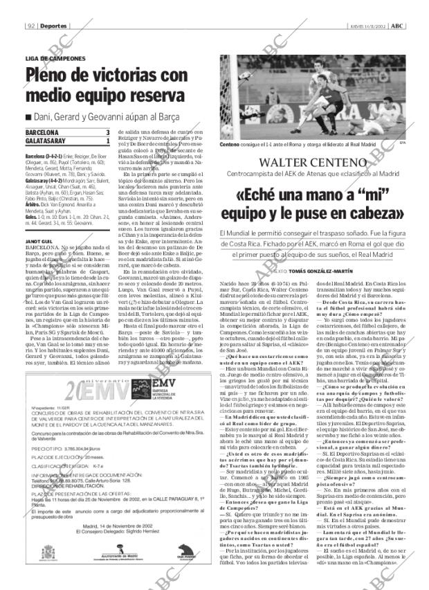 ABC MADRID 14-11-2002 página 92