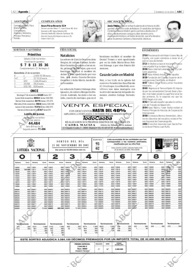 ABC MADRID 24-11-2002 página 42
