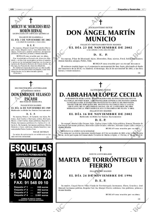 ABC MADRID 24-11-2002 página 67