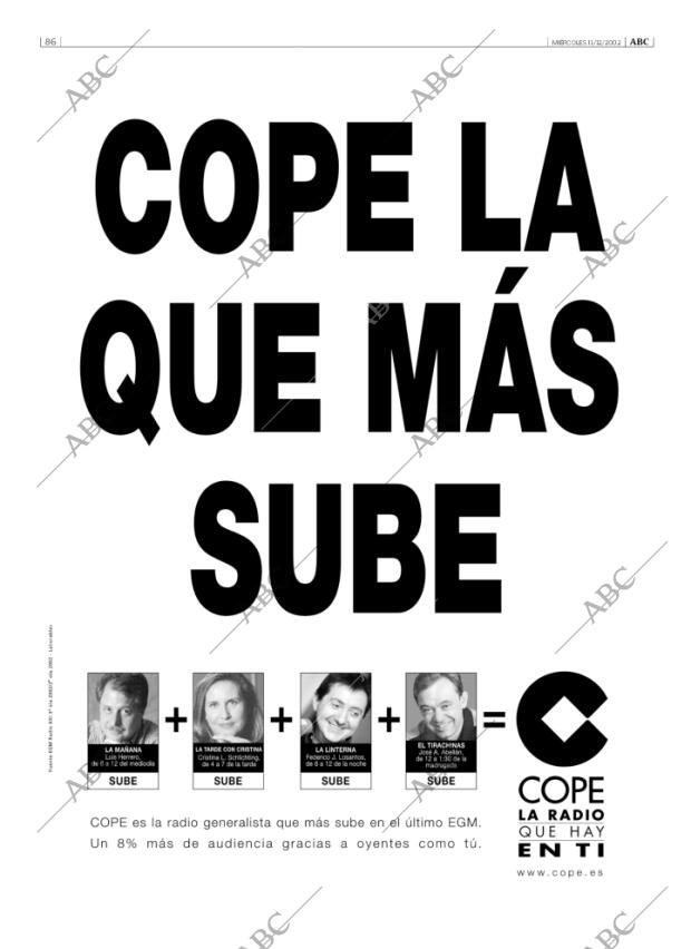 ABC MADRID 11-12-2002 página 86