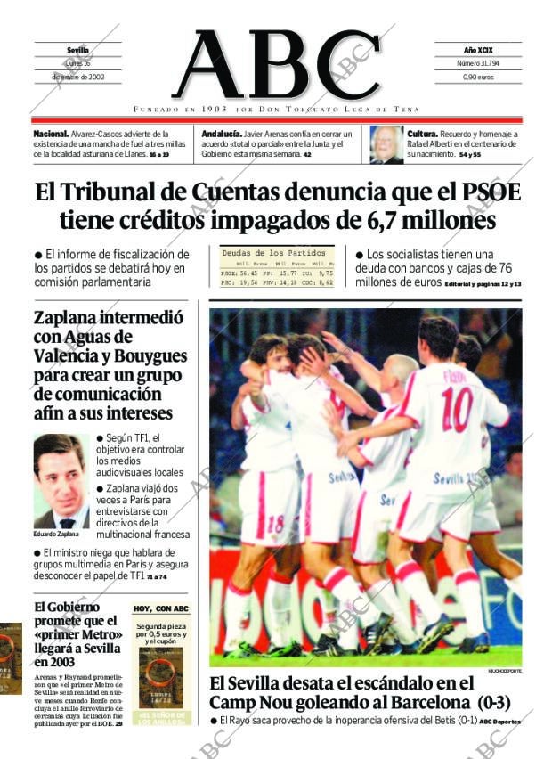 ABC SEVILLA 16-12-2002 página 1