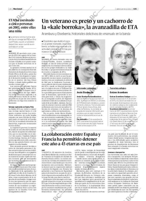 ABC MADRID 18-12-2002 página 14