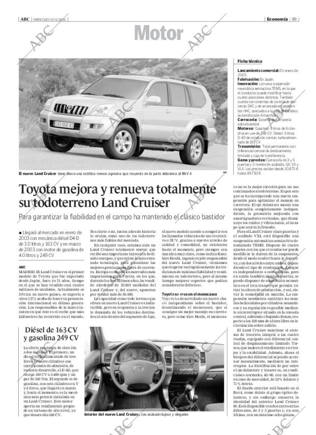 ABC MADRID 18-12-2002 página 89