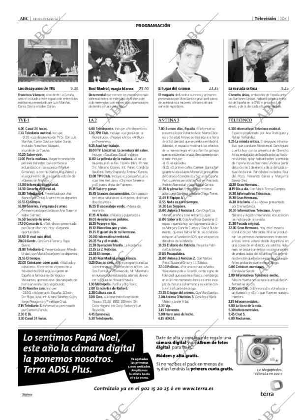 ABC MADRID 19-12-2002 página 103
