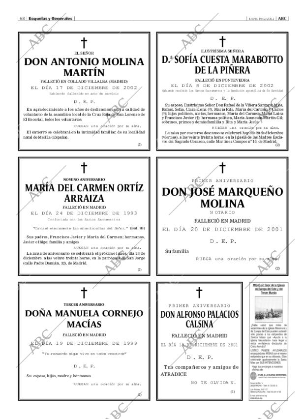 ABC MADRID 19-12-2002 página 68