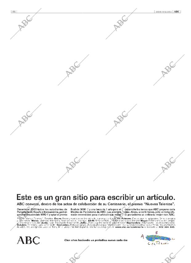 ABC MADRID 19-12-2002 página 86
