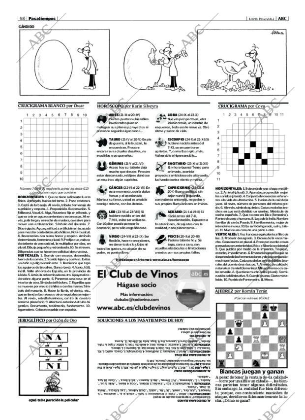 ABC MADRID 19-12-2002 página 98