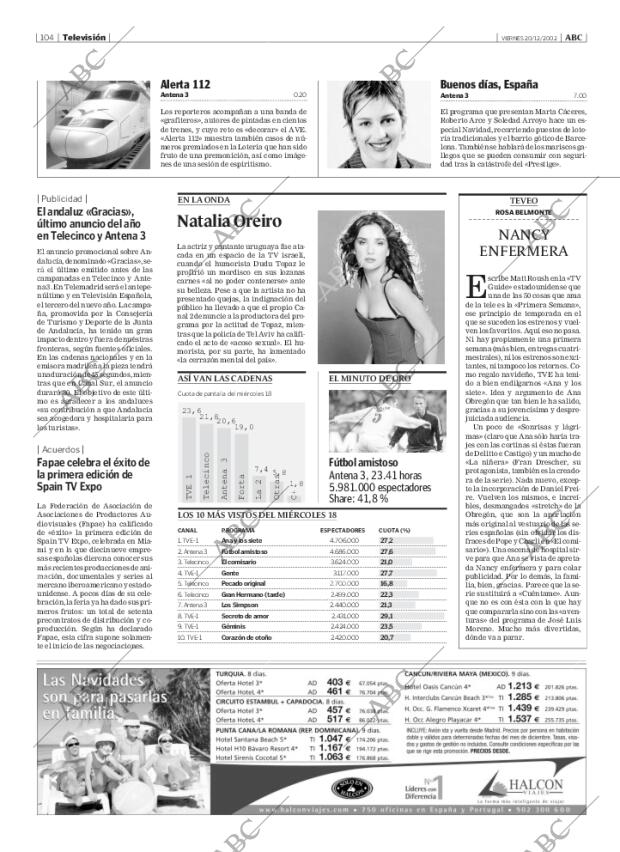 ABC MADRID 20-12-2002 página 104