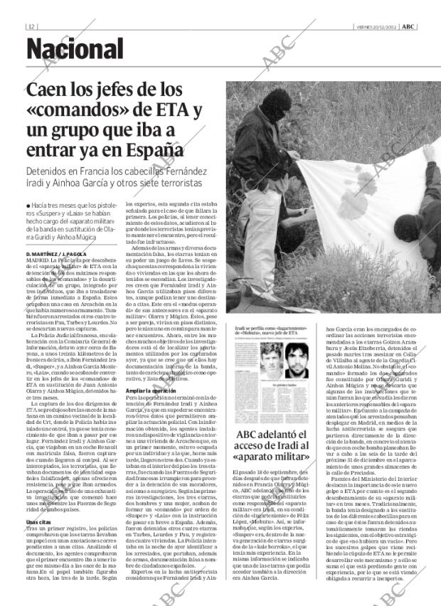 ABC MADRID 20-12-2002 página 12