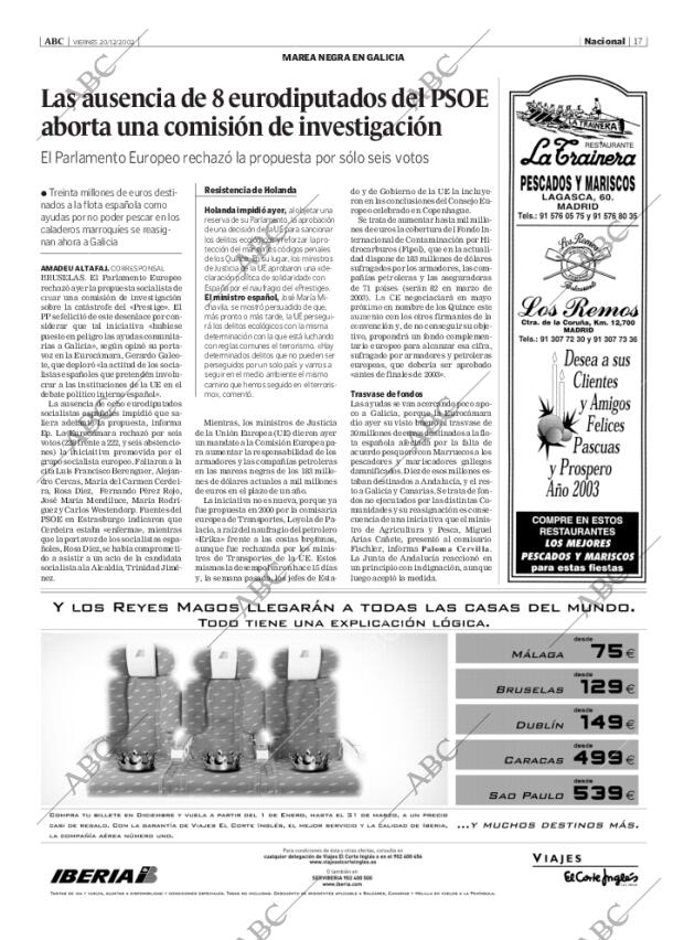 ABC MADRID 20-12-2002 página 17