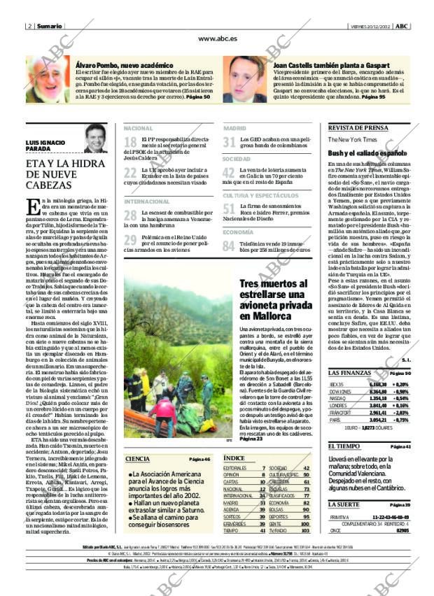 ABC MADRID 20-12-2002 página 2