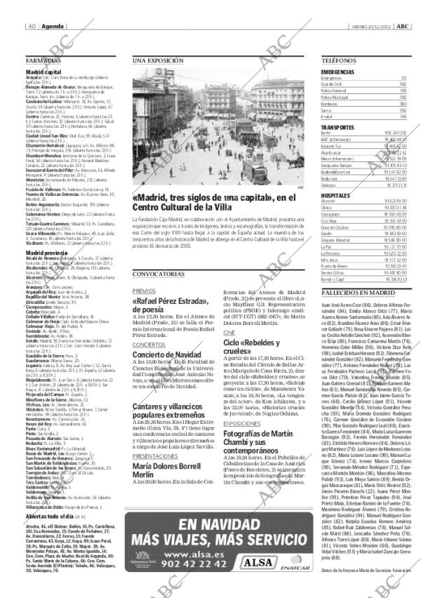 ABC MADRID 20-12-2002 página 40