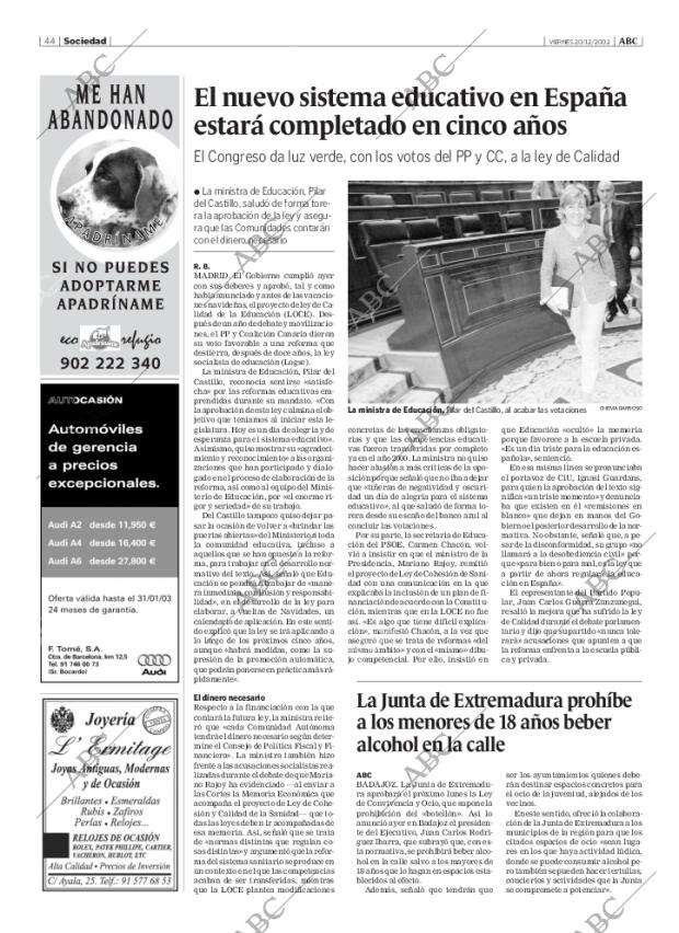 ABC MADRID 20-12-2002 página 44