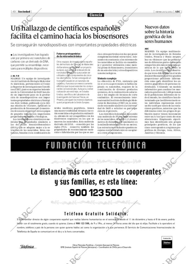 ABC MADRID 20-12-2002 página 49
