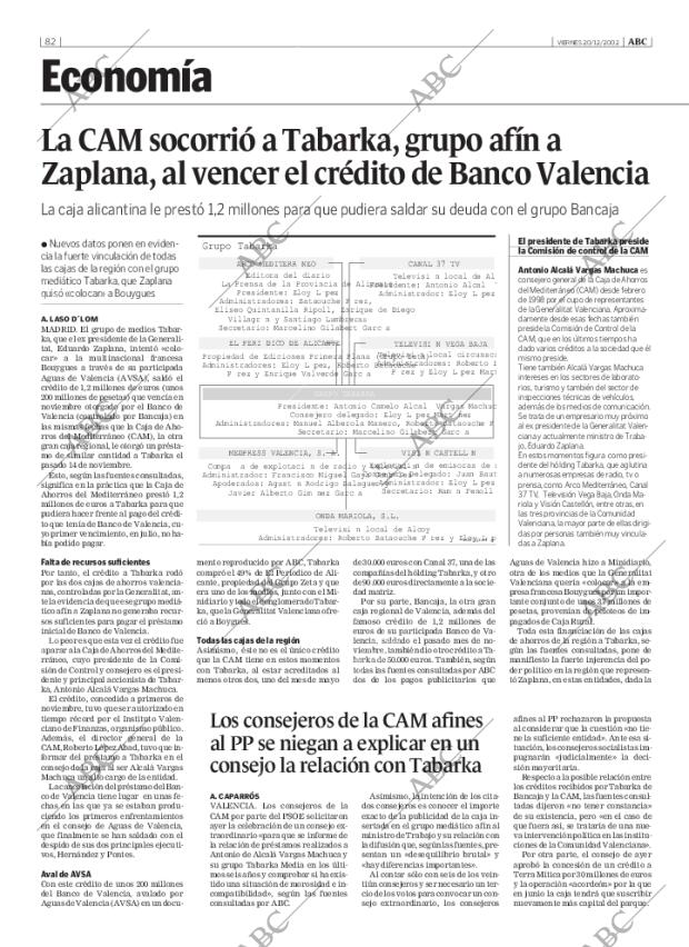 ABC MADRID 20-12-2002 página 82