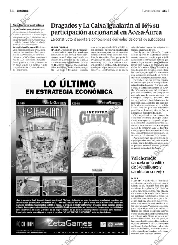 ABC MADRID 20-12-2002 página 86