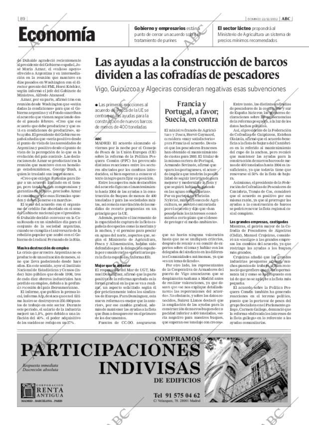 ABC MADRID 22-12-2002 página 89