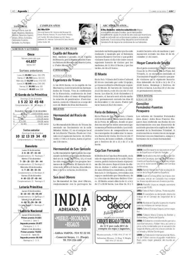ABC SEVILLA 23-12-2002 página 40