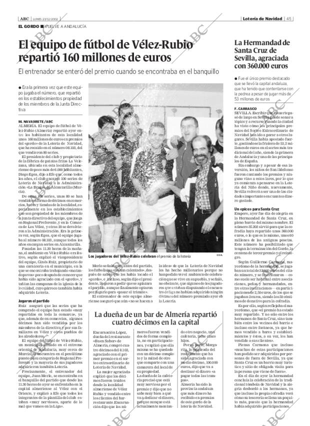 ABC SEVILLA 23-12-2002 página 45