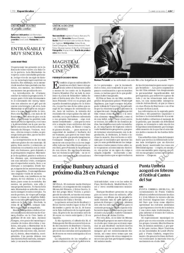 ABC SEVILLA 23-12-2002 página 70